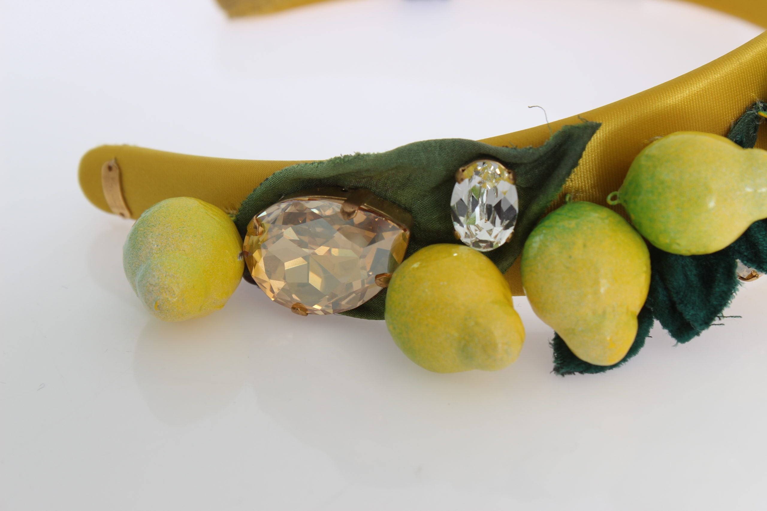 Dolce & Gabbana Exquisite Silk Crystal Lemon Headband Diadem