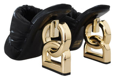 Dolce & Gabbana Elegant Slide Heels with Embellished Logo