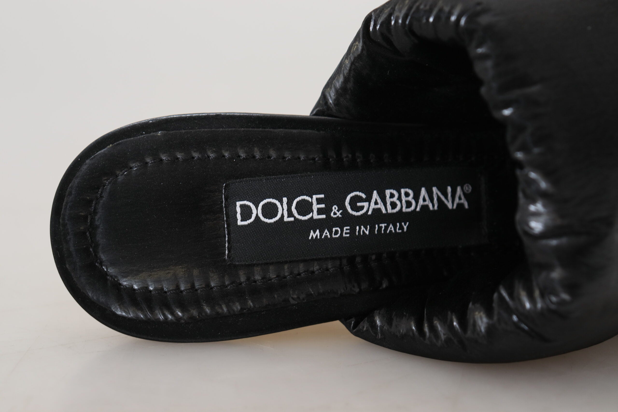 Dolce & Gabbana Elegant Slide Heels with Embellished Logo