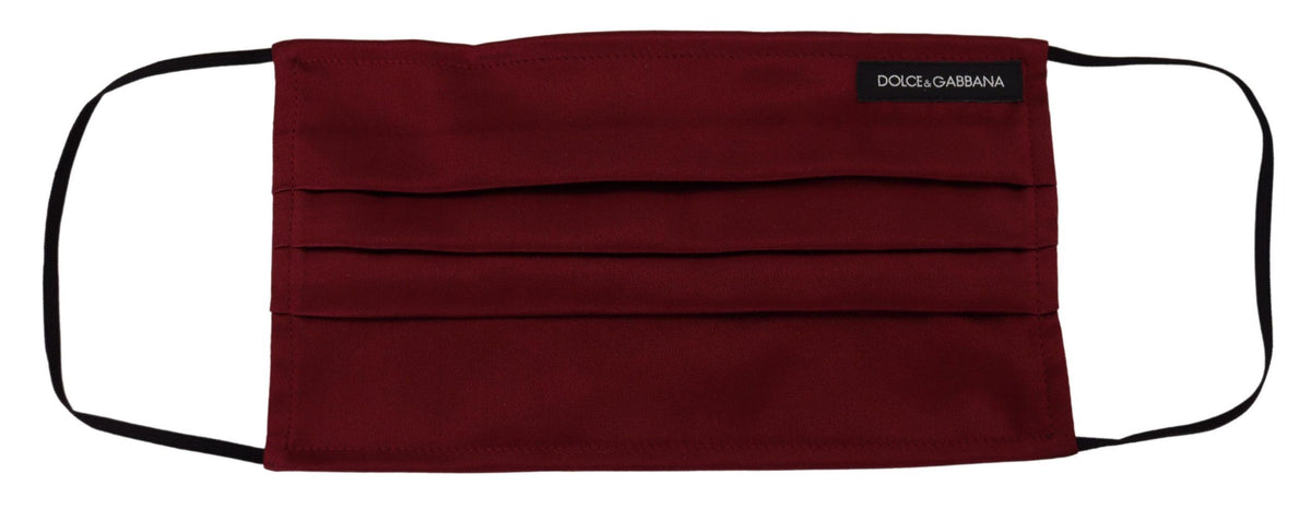 Dolce & Gabbana Elegant Silk Pleated Maroon Face Mask