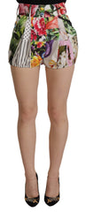 Dolce & Gabbana Multicolor Majolica Floral High-Waist Shorts