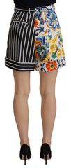 Dolce & Gabbana Majolica High Waist Designer Bermuda Shorts
