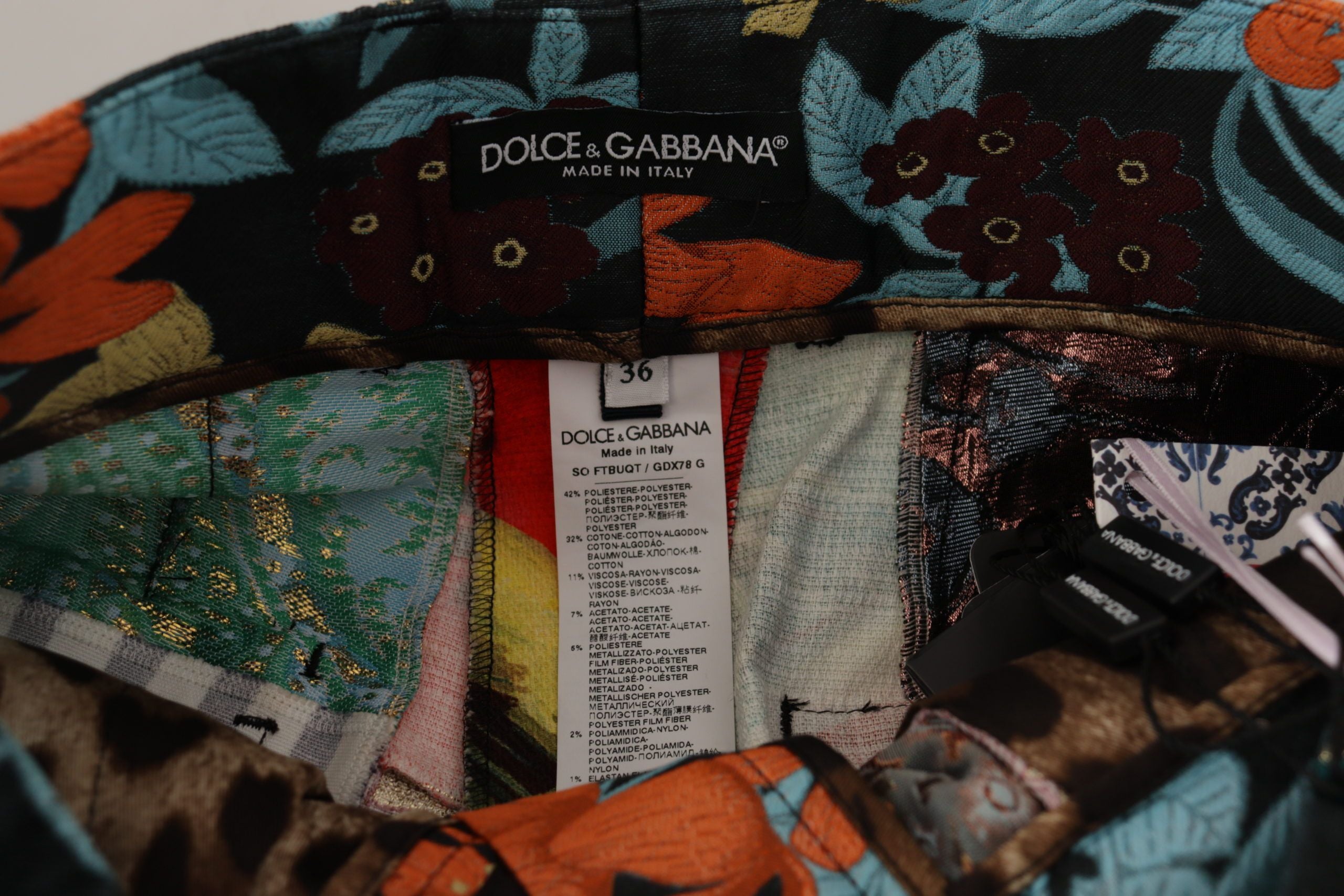 Dolce & Gabbana Multicolor Jacquard Patchwork Mini Shorts