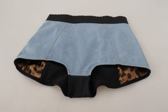 Dolce & Gabbana Light Blue High Waist Hot Pants Cotton Shorts