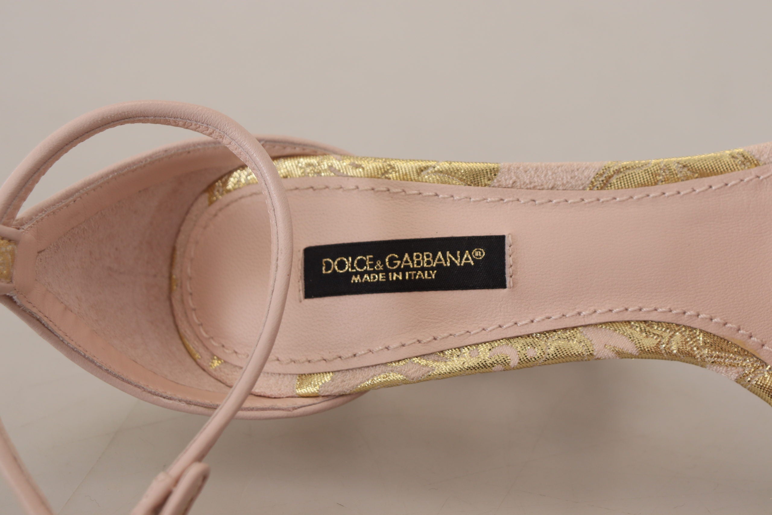 Dolce & Gabbana Chic Pink Brocade Keira Sandals