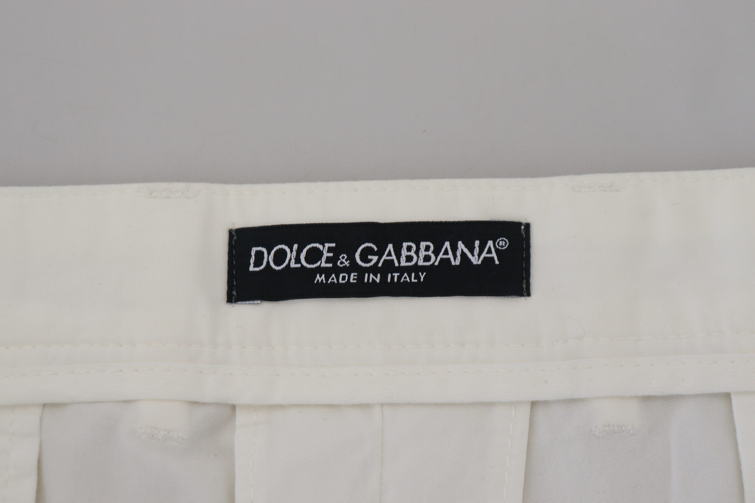 Dolce & Gabbana White Cotton Dress Formal Men Pants