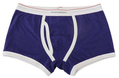 Dsquared² Chic Blue & White Cotton Stretch Trunks