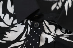 Dolce & Gabbana Elegant Black Palm Tree Print Casual Shirt