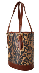 Dolce & Gabbana Elegant Leopard Bucket Tote Bag