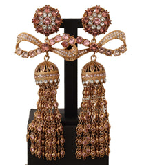 Dolce & Gabbana Elegant Antique Gold Bow Earrings