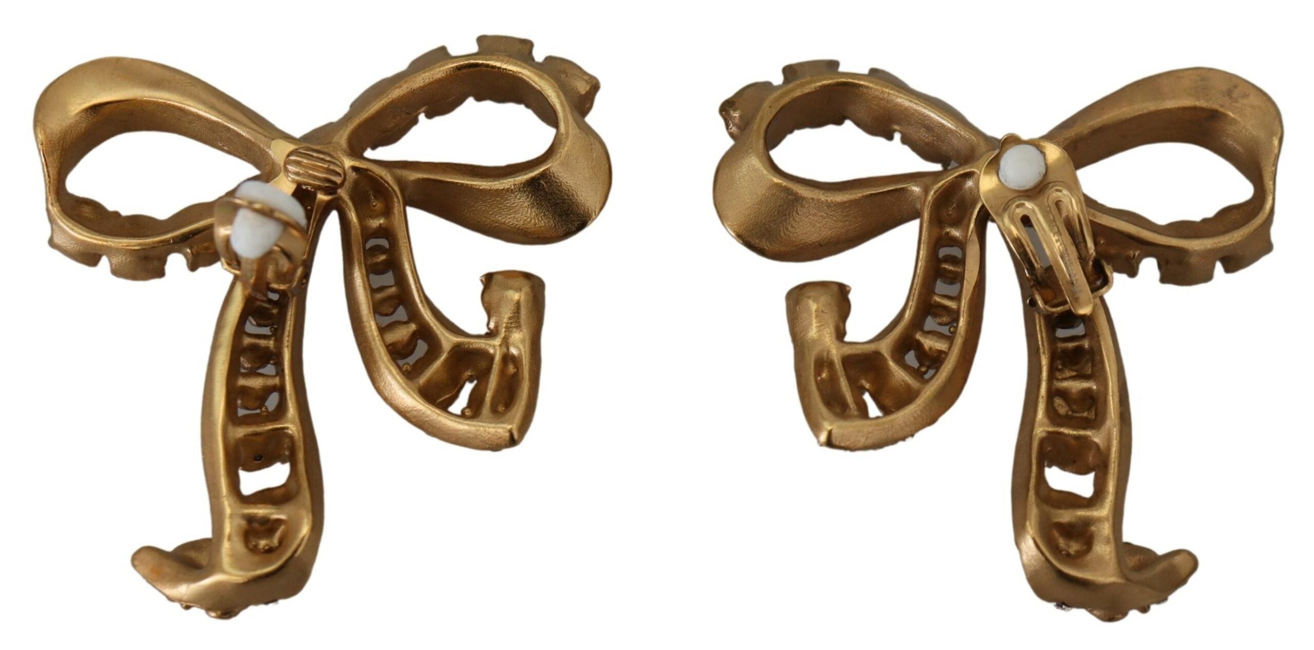 Dolce & Gabbana Elegant Gold-Toned Bow Clip Earrings