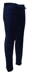 BENCIVENGA Elegant Striped Blue Dress Pants