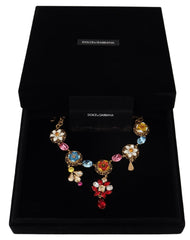 Dolce & Gabbana Elegant Multicolor Crystal Gold Necklace