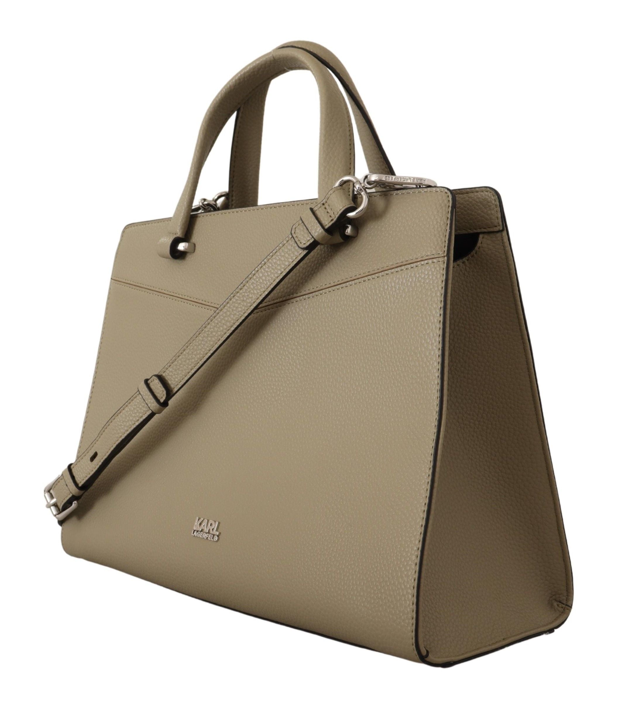 Karl Lagerfeld Sage Green Leather Tote Bag