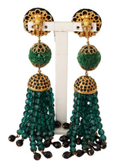 Dolce & Gabbana Elegant Crystal Drop Clip-On Earrings