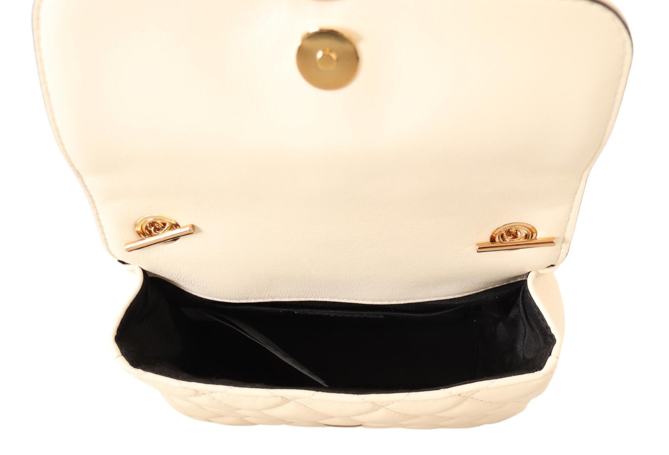 Versace White Nappa Leather Medusa Small Crossbody Bag