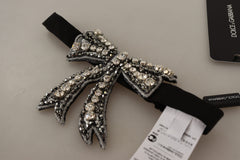 Dolce & Gabbana Elegant Silver & Crystal Bowtie