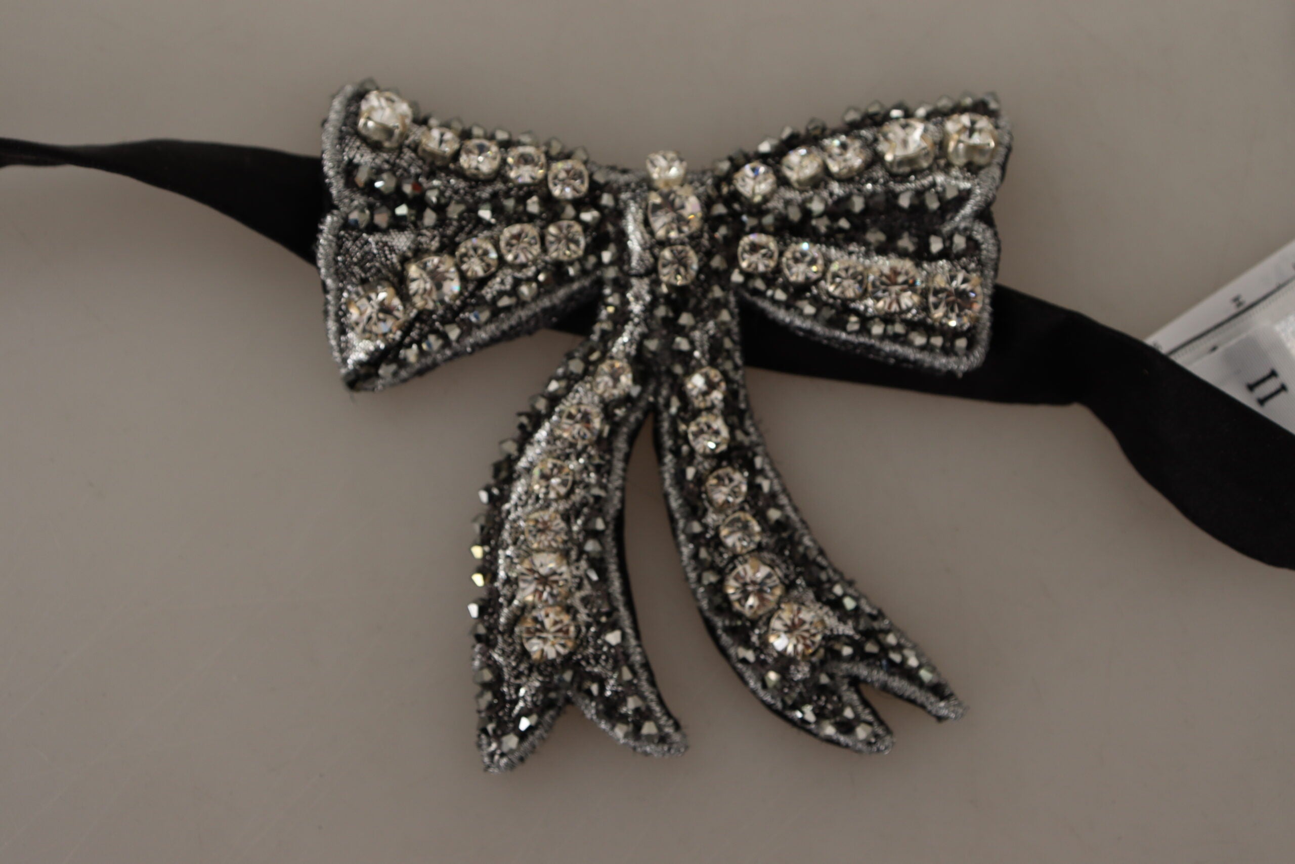 Dolce & Gabbana Elegant Silver & Crystal Bowtie