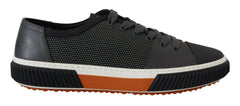 Prada Elevate Your Style with Sleek Gray Low-Top Sneakers