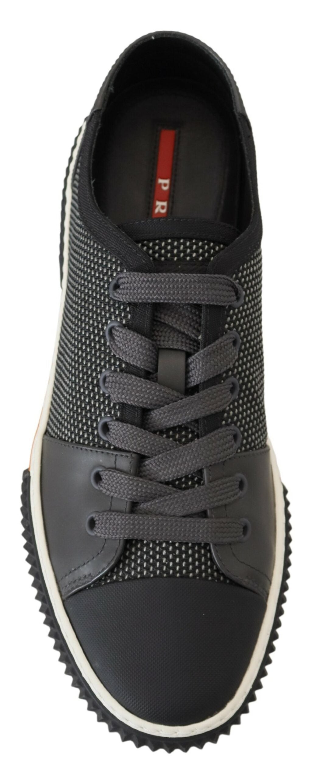 Prada Elevate Your Style with Sleek Gray Low-Top Sneakers