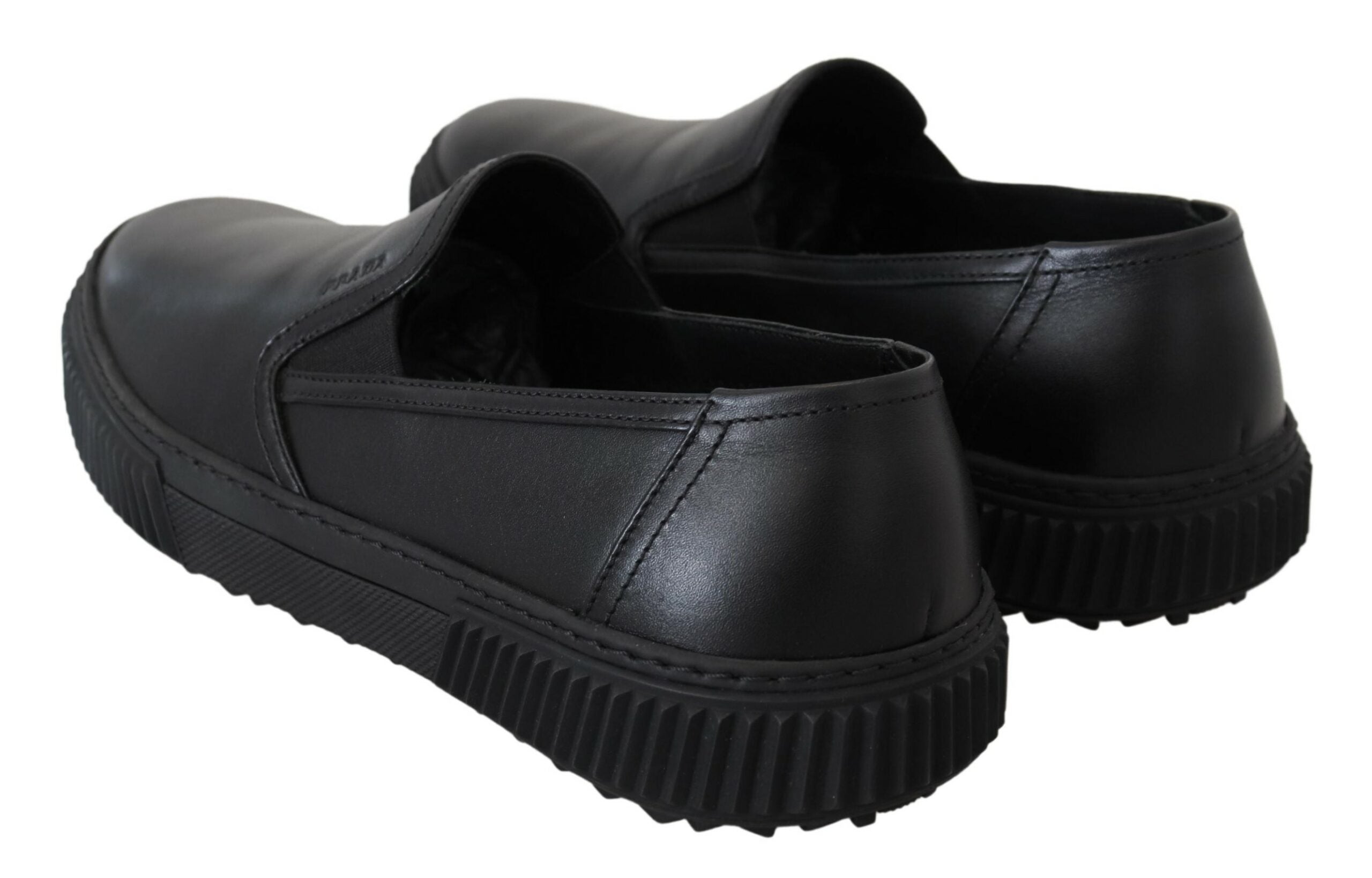 Prada Sleek Black Low-Top Leather Sneakers