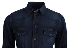 Dolce & Gabbana Slim Fit Casual Denim Shirt in Blue