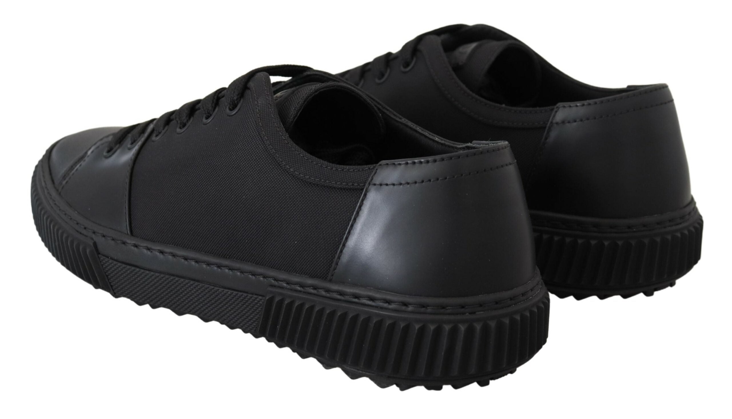 Prada Elegant Black Nylon Low-top Sneakers