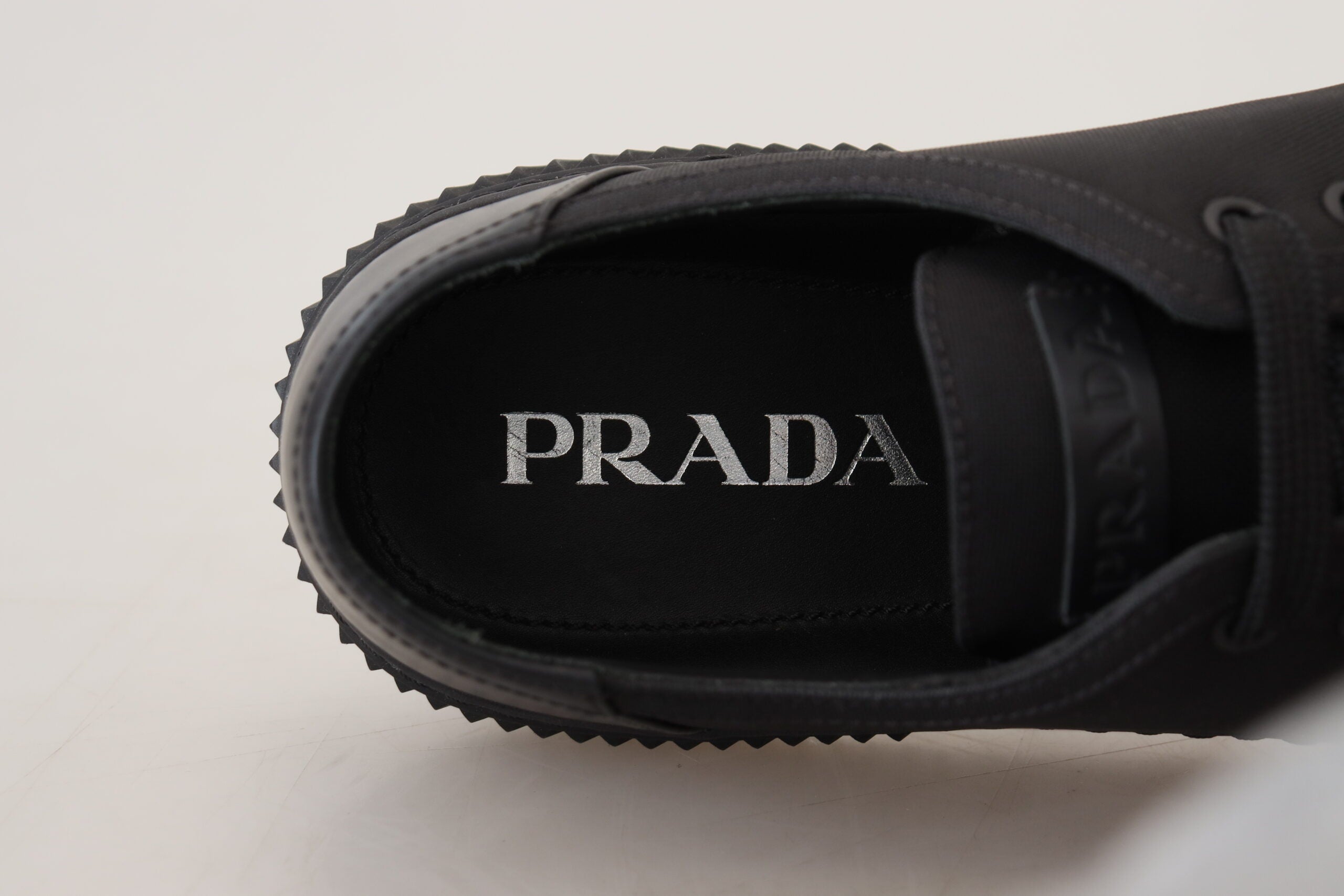 Prada Elegant Black Nylon Low-top Sneakers