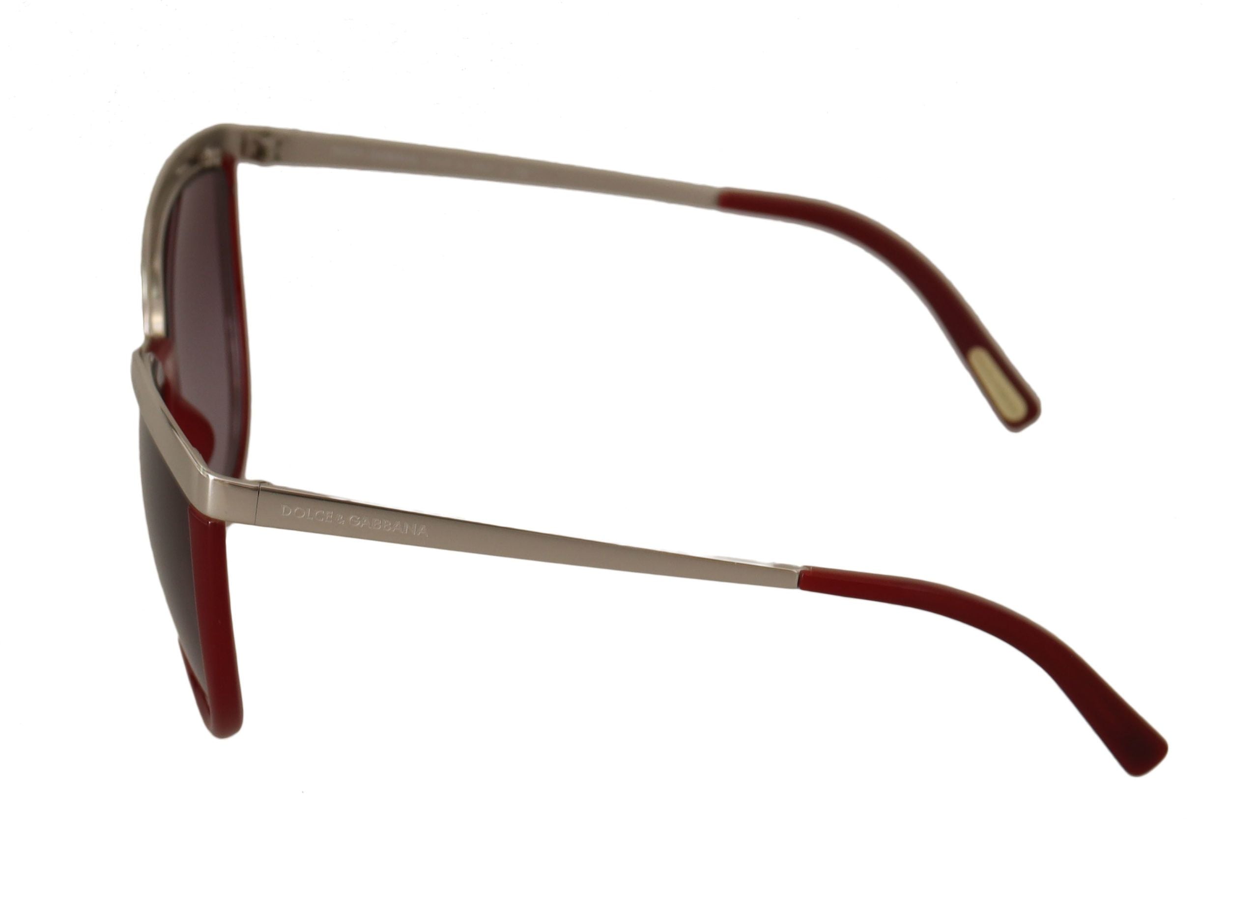 Dolce & Gabbana Chic Silver Maroon Sunglasses for Her