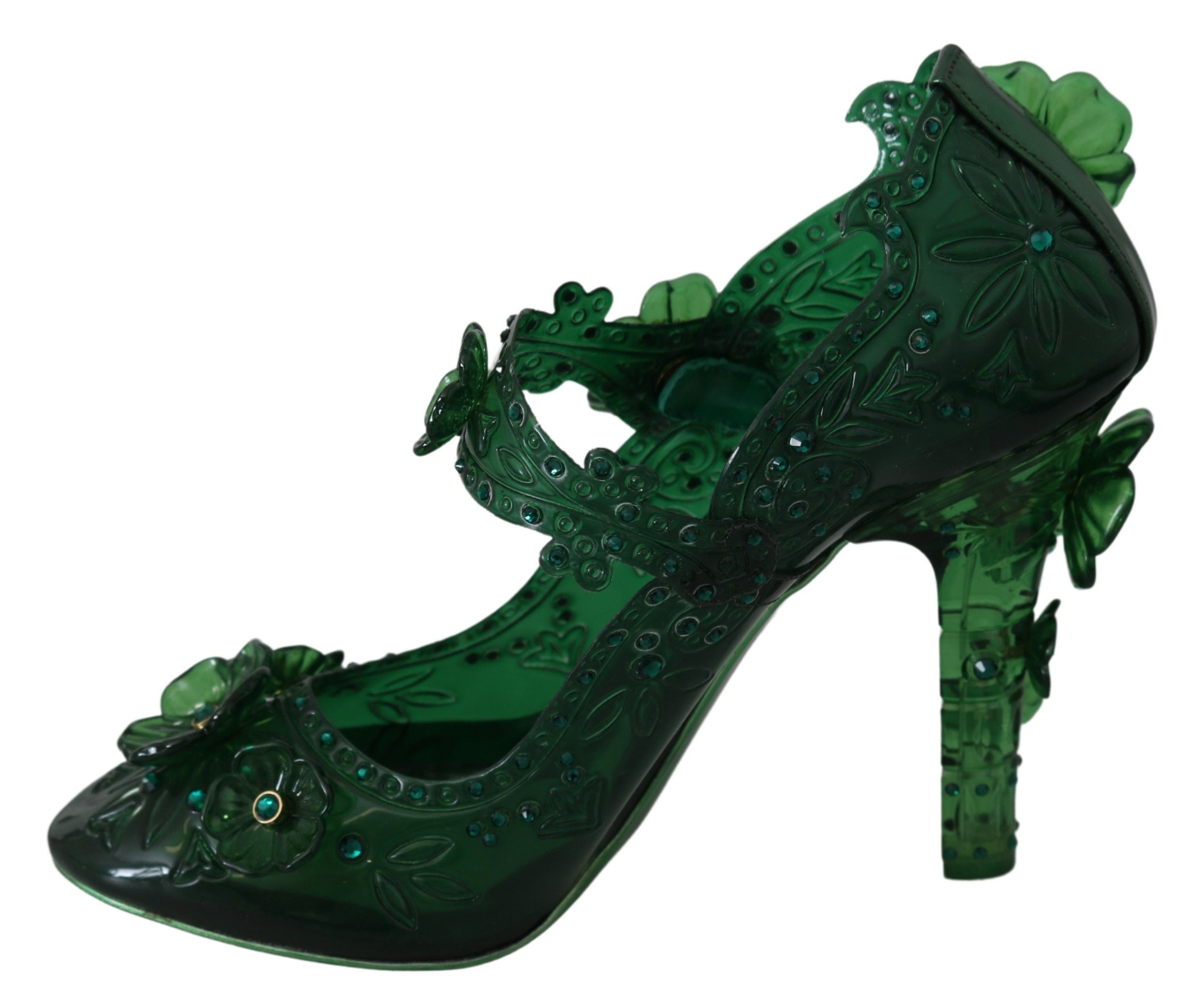 Dolce & Gabbana Emerald Elegance Crystal Cinderella Pumps