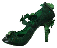 Dolce & Gabbana Emerald Elegance Crystal Cinderella Pumps