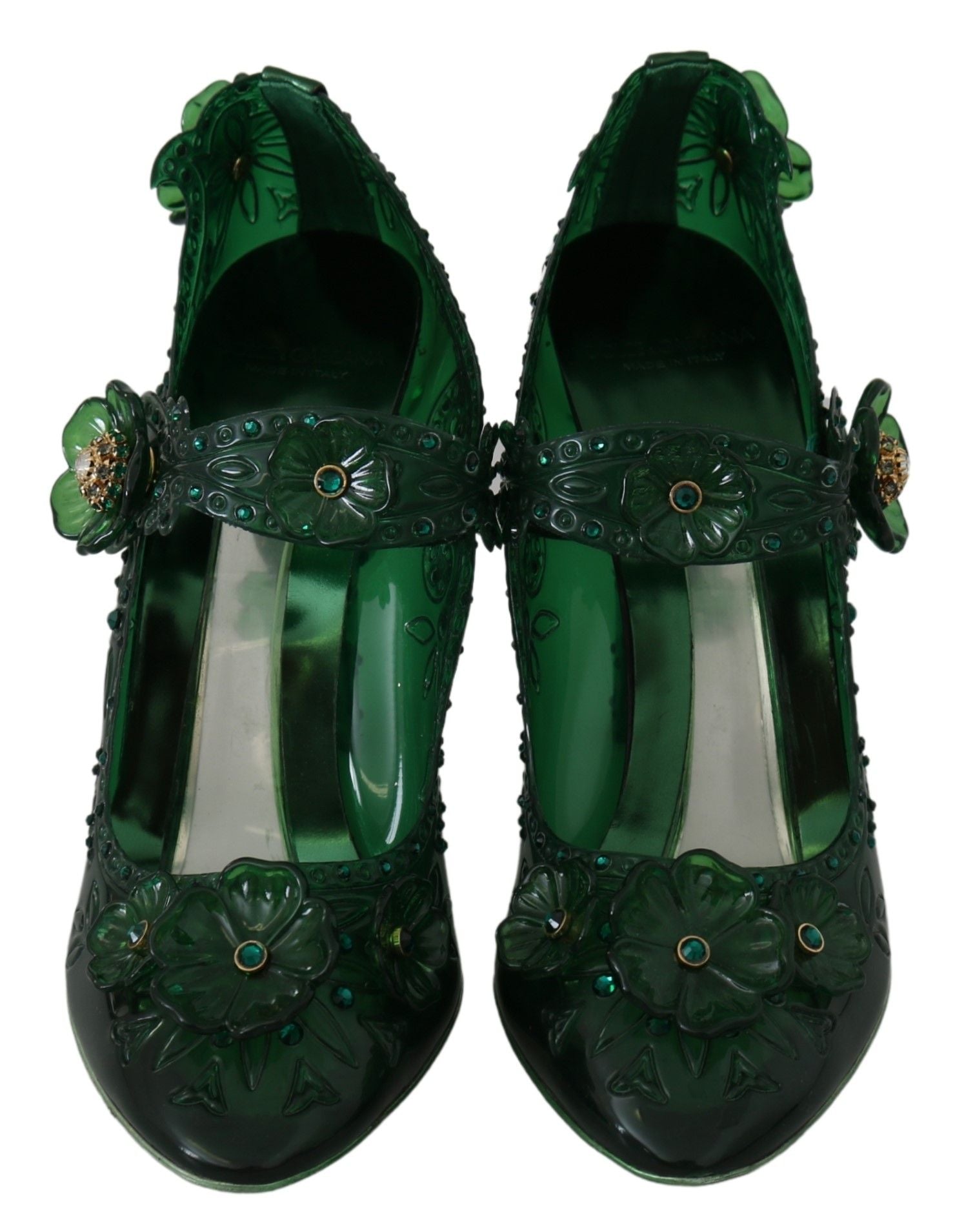 Dolce & Gabbana Emerald Elegance Crystal Cinderella Pumps