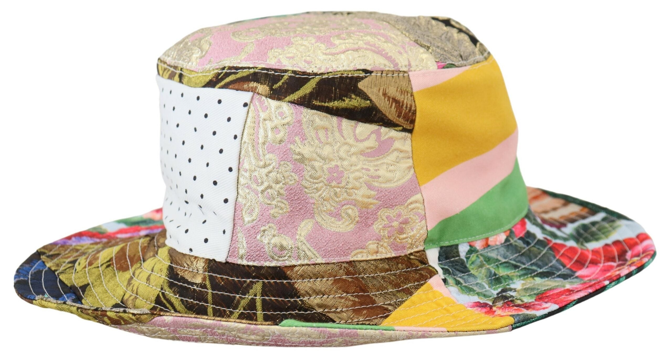 Dolce & Gabbana Multicolor Patchwork Bucket Fedora Cap