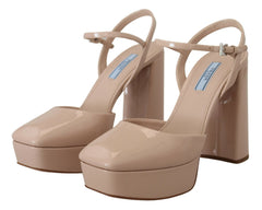 Prada Chic Beige Platform Sandal Heels