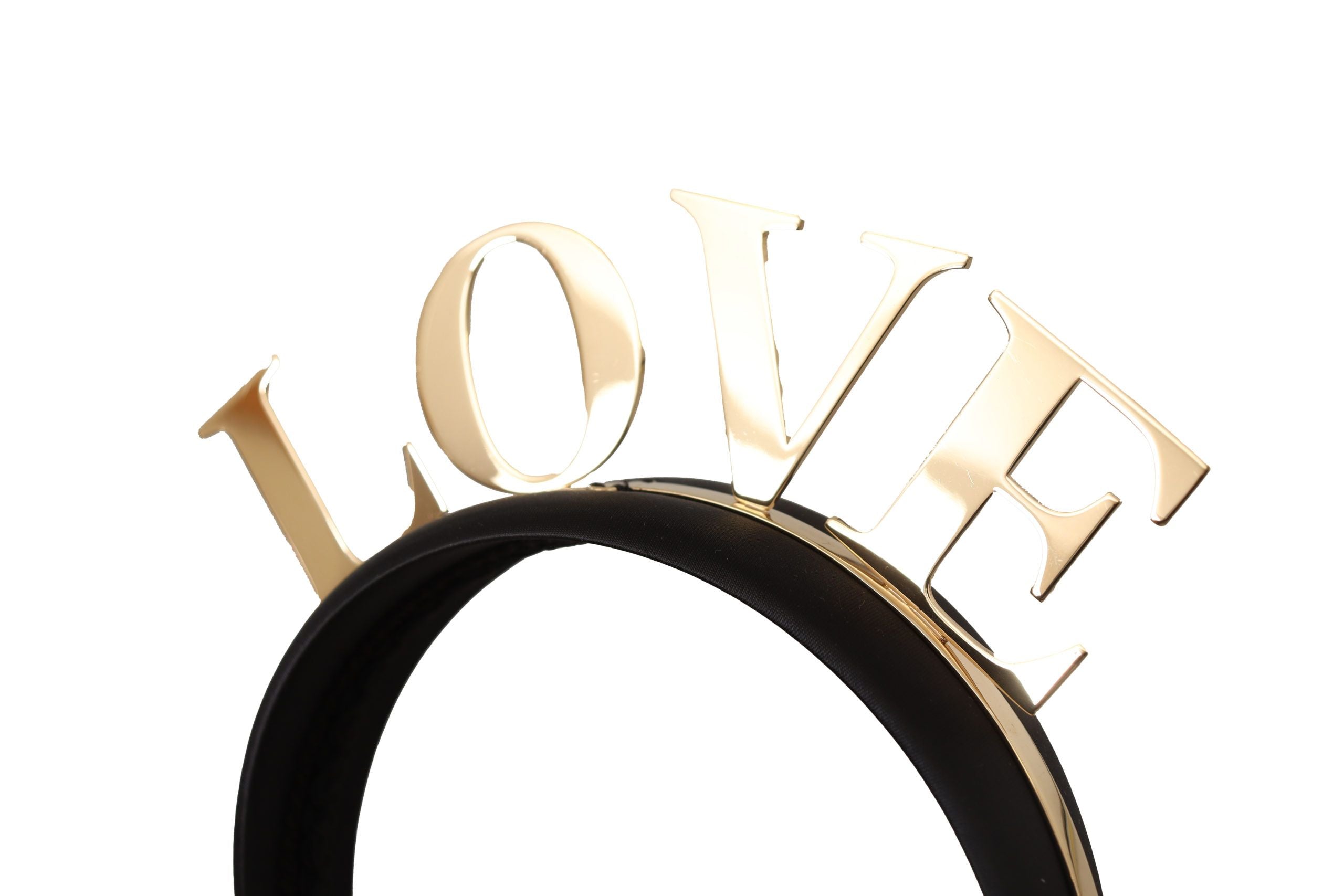 Dolce & Gabbana Elegant Black Gold Love Diadem Headband