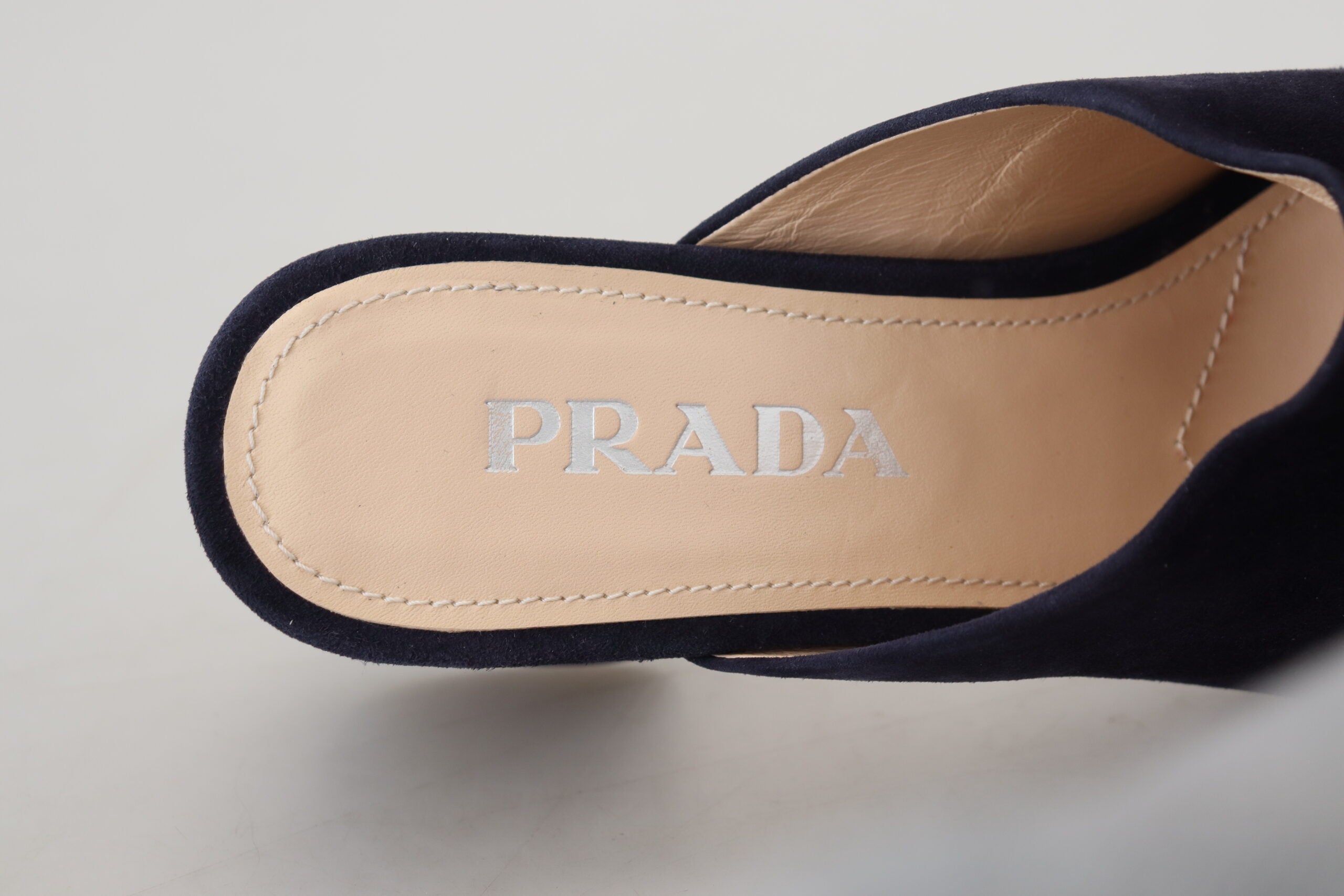 Prada Elegant Suede Block Heel Sandals