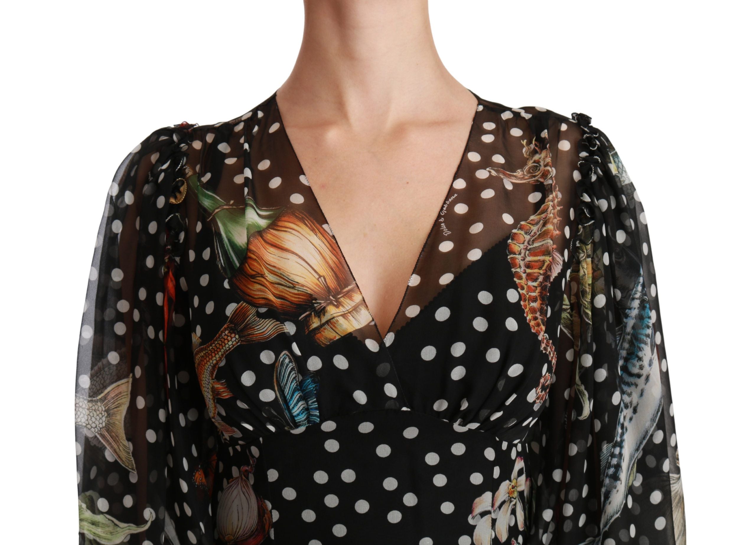 Dolce & Gabbana Elegant Silk Pleated A-Line Maxi Dress