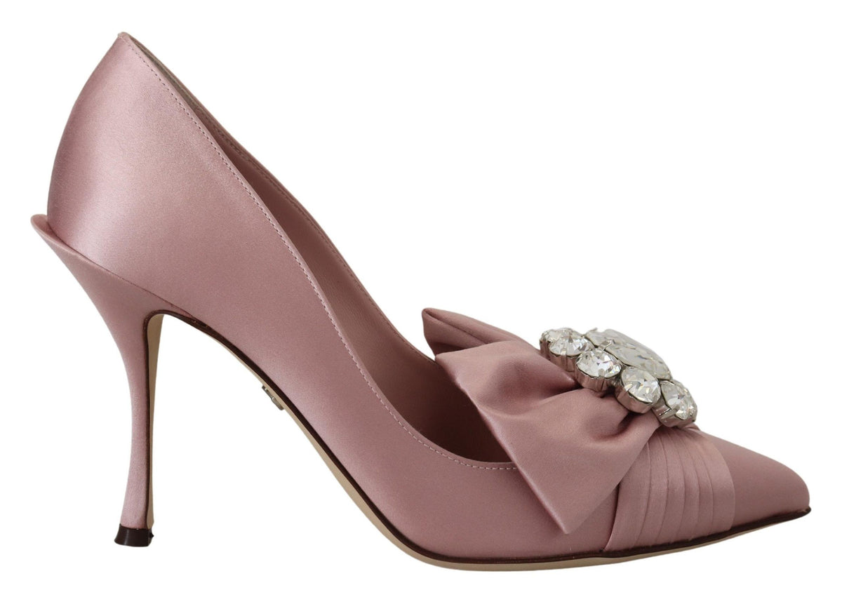 Dolce & Gabbana Crystal-Embellished Silk Bow Pumps