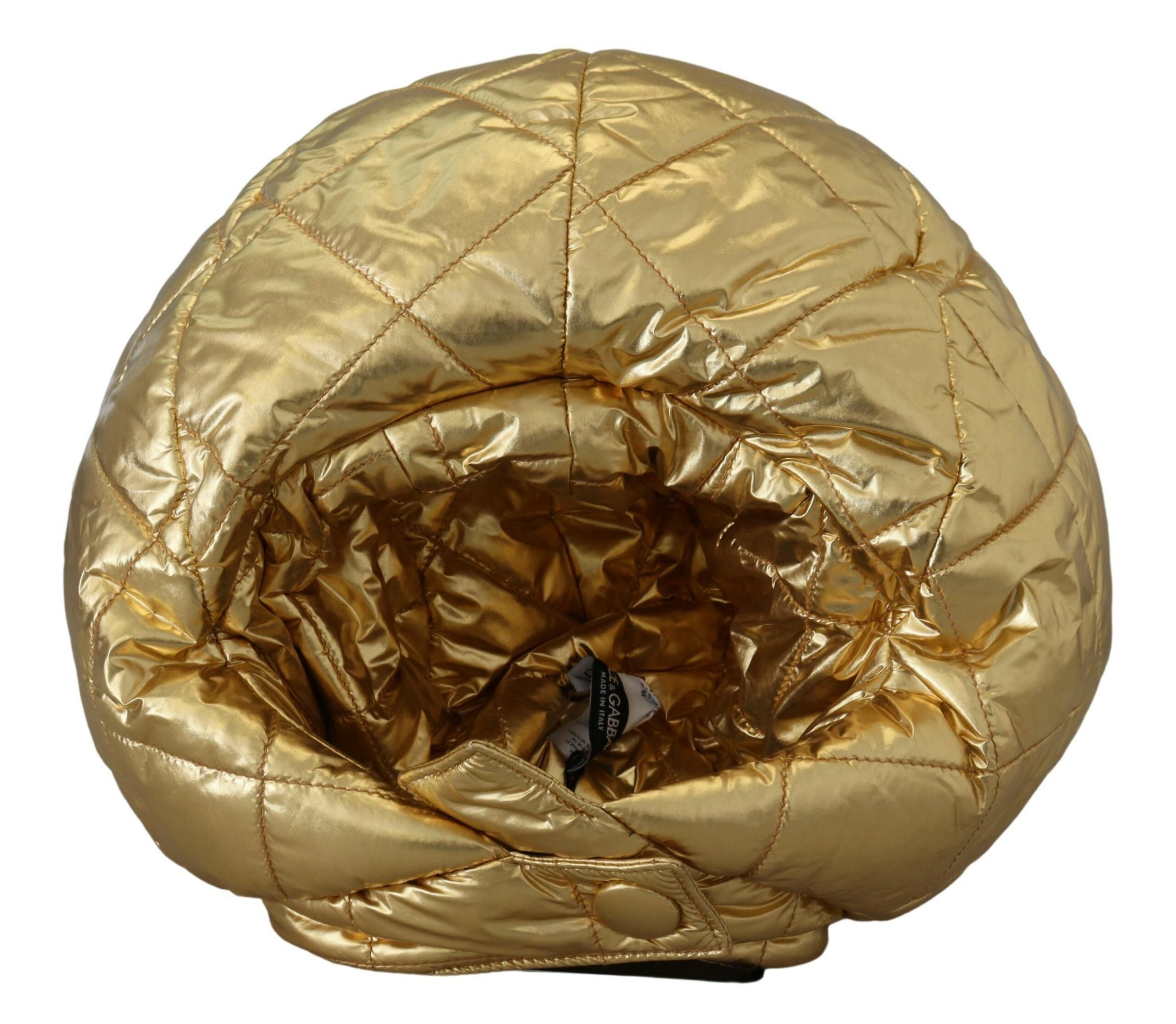 Dolce & Gabbana Opulent Gold Puffer Windproof Hat