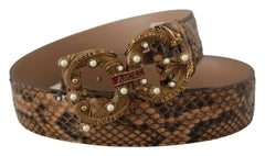 Dolce & Gabbana Elegant Snake Skin Leather Belt for Women
