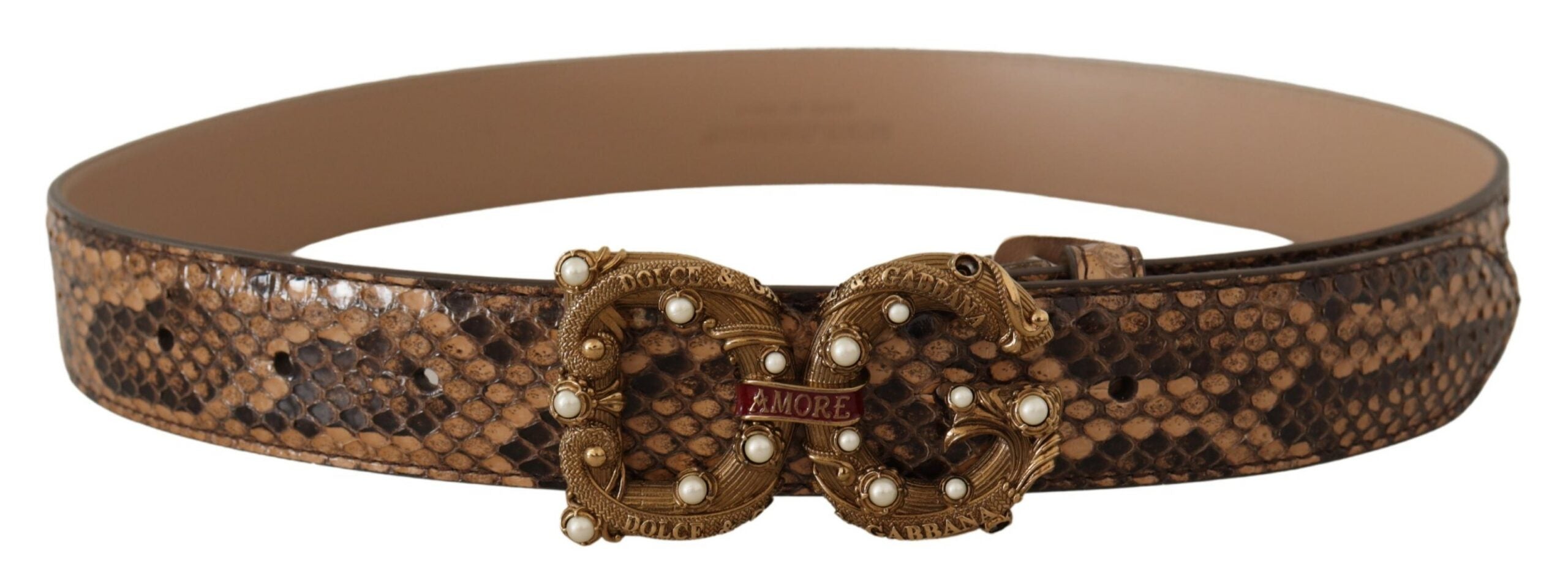 Dolce & Gabbana Elegant Snake Skin Leather Belt for Women