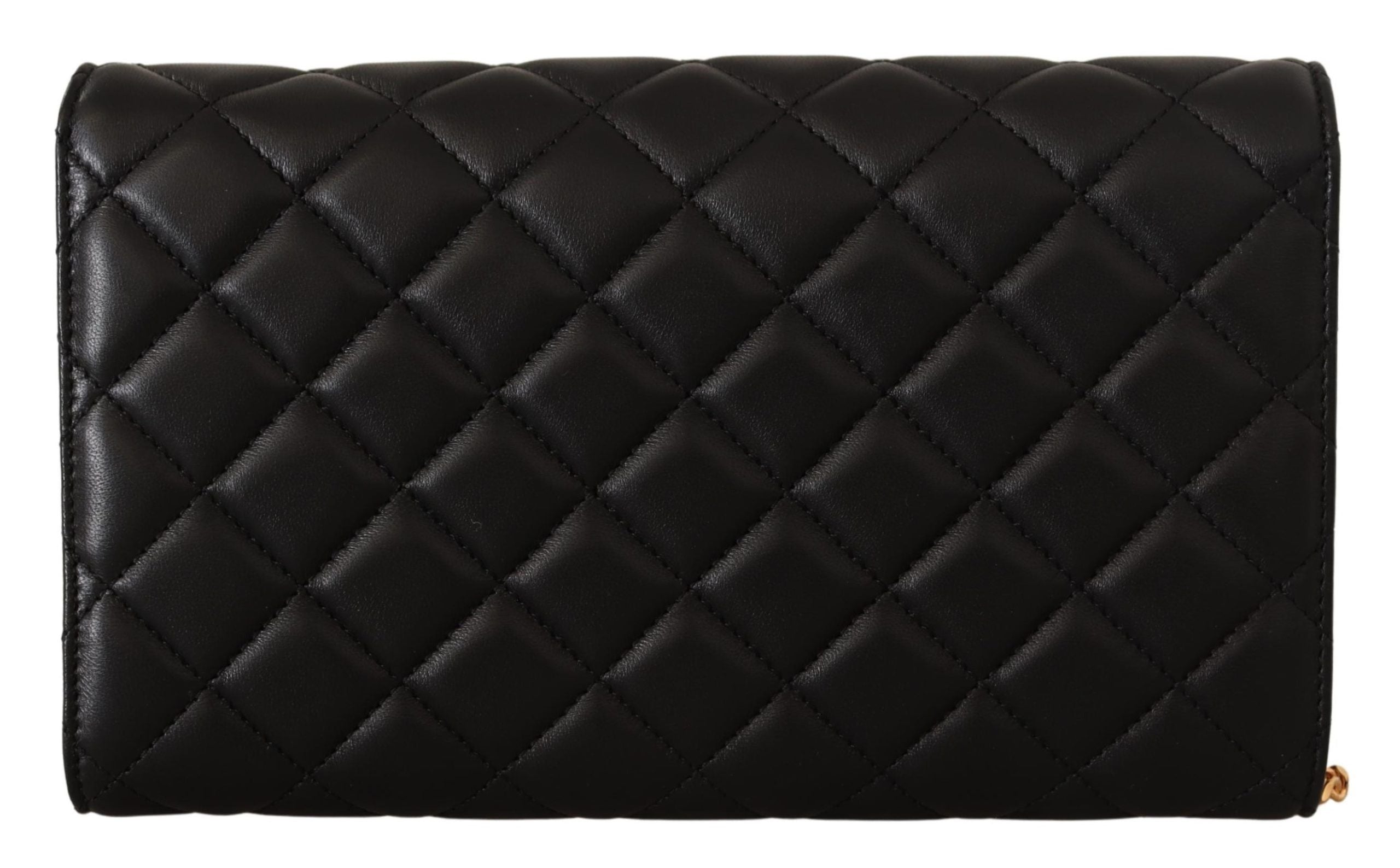 Versace Black Nappa Leather Medusa Evening Bag