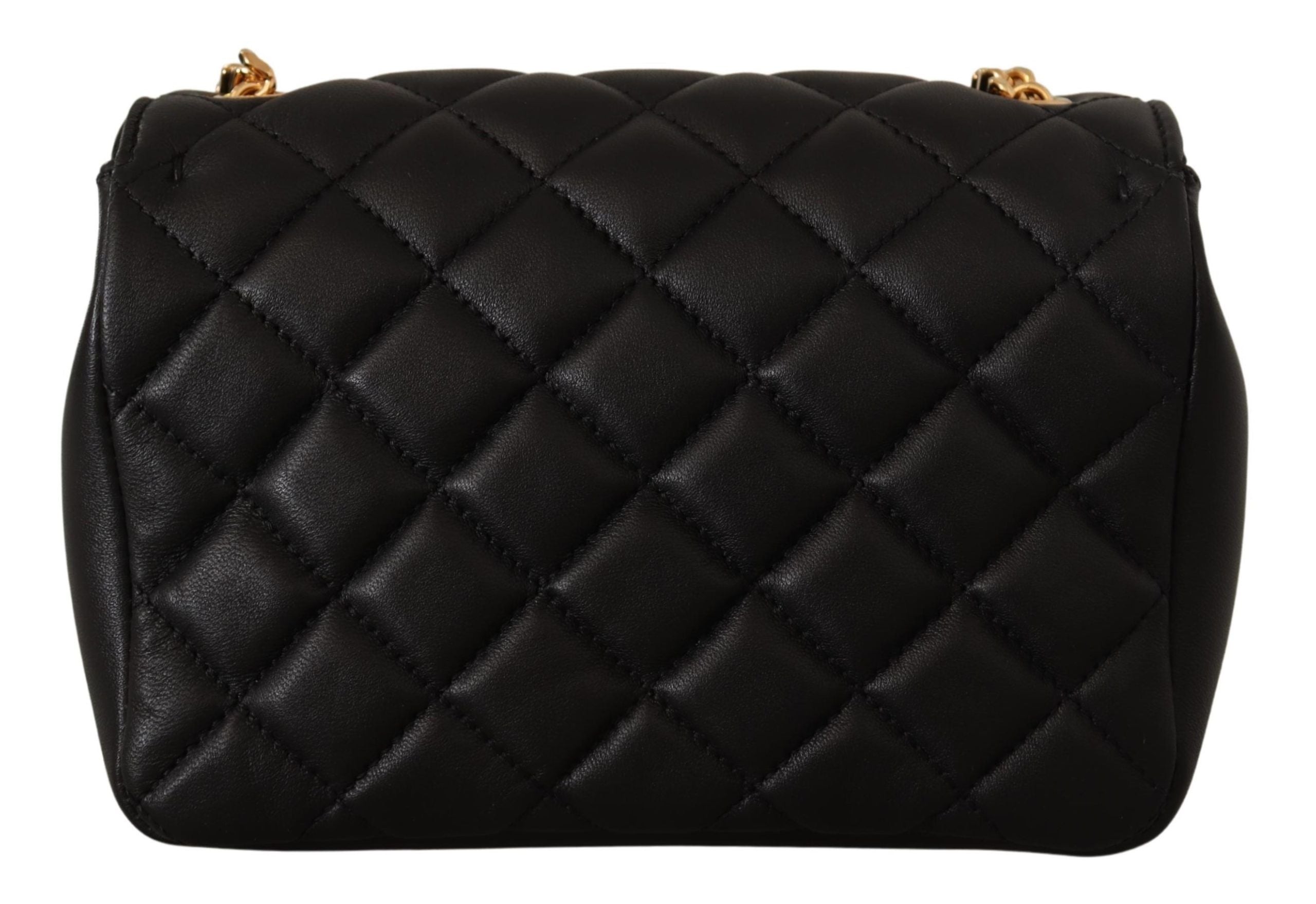 Versace Black Nappa Leather Medusa Small Shoulder Bag
