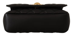 Versace Black Nappa Leather Medusa Small Shoulder Bag