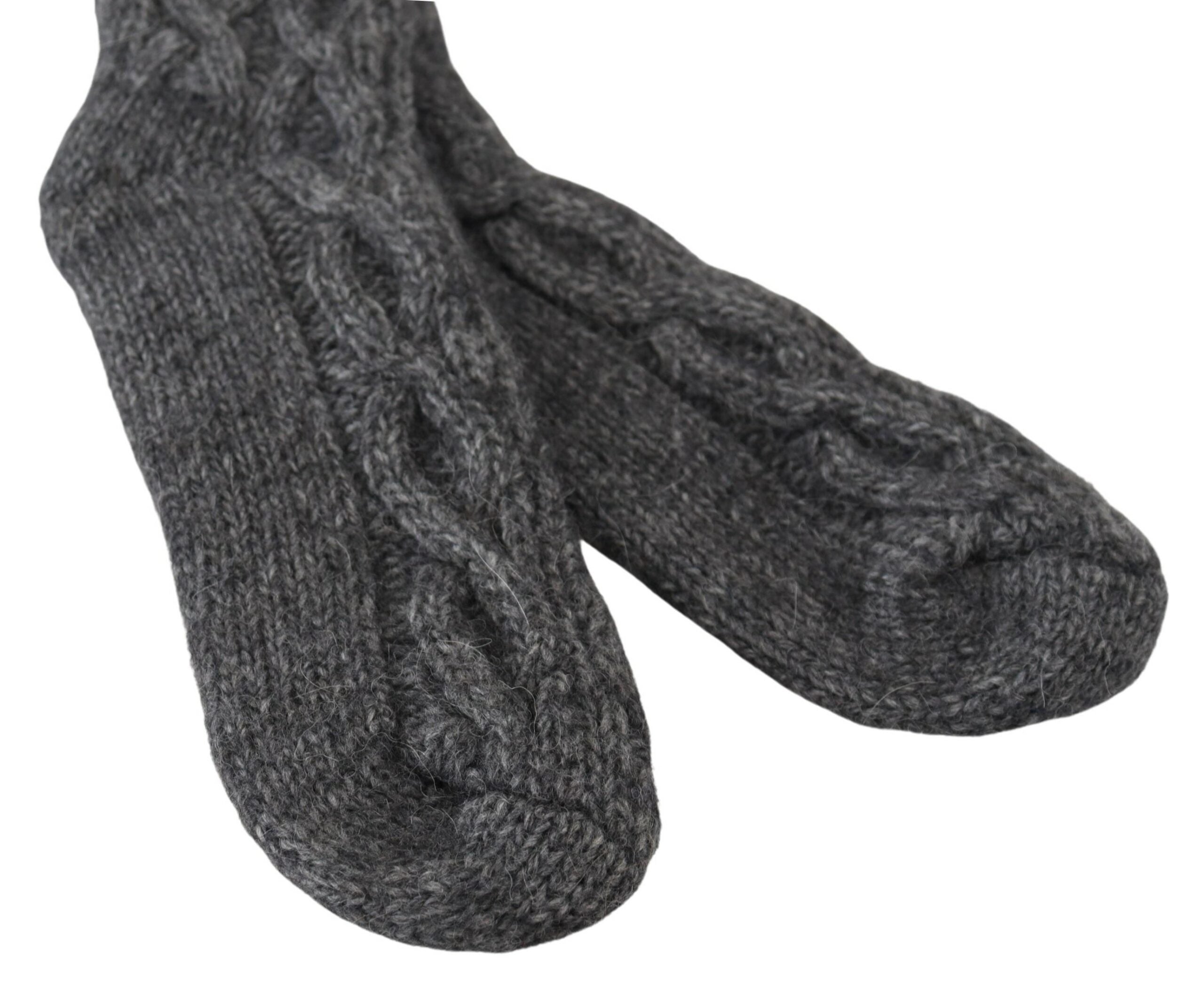 Dolce & Gabbana Classic Grey Wool-Blend Italian Socks