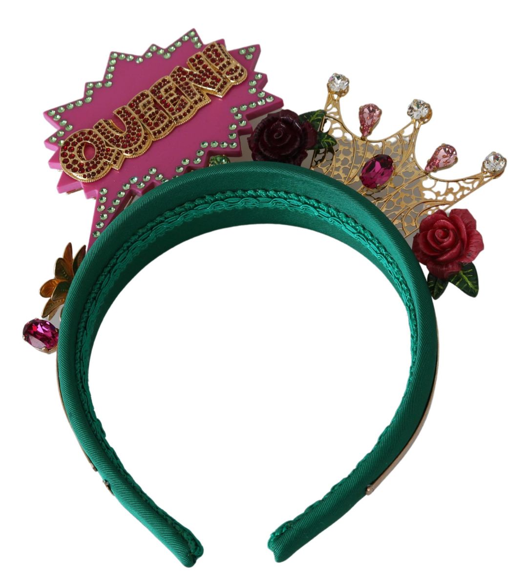 Dolce & Gabbana Stunning Silk & Brass Diadem Headband