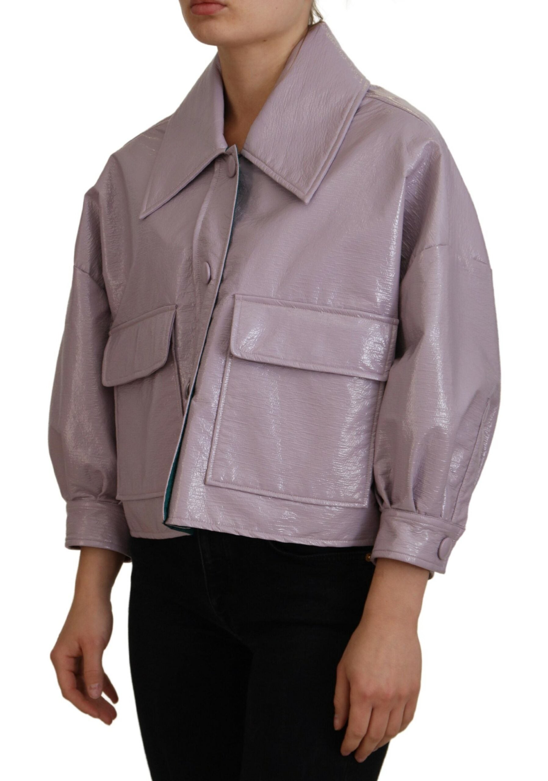 Dolce & Gabbana Chic Purple Cropped Jacket - A Style Statement