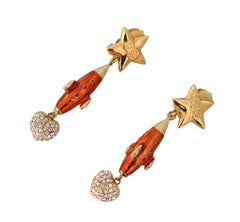 Dolce & Gabbana Celestial Rocket Crystal Clip-On Earrings