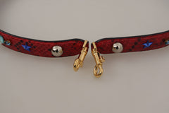 Dolce & Gabbana Chic Red Python Leather Shoulder Strap