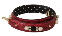 Dolce & Gabbana Elegant Red Python Leather Shoulder Strap